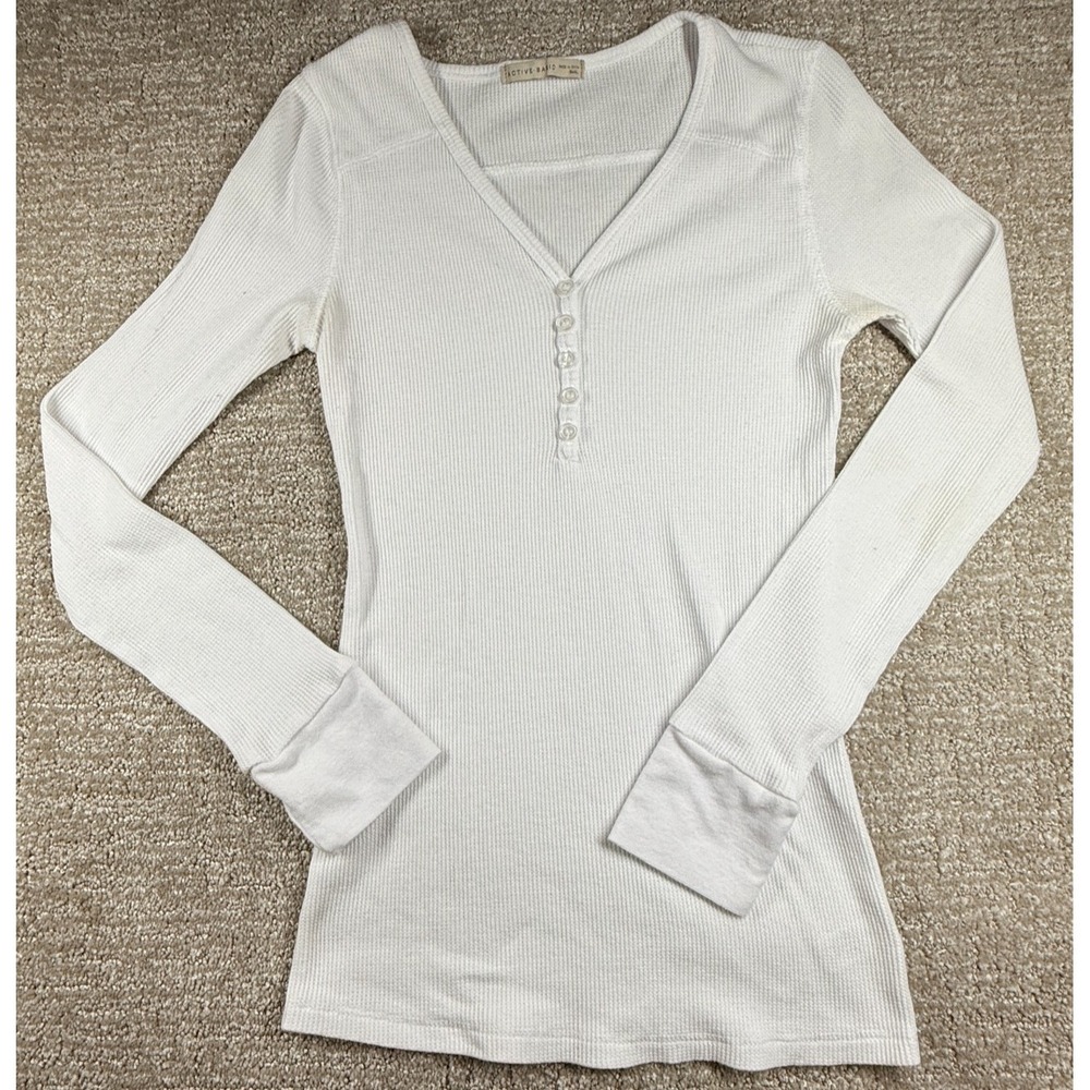 Active Basic Waffle Knit Henley Tops Women Small Lot 3 Long Sleeve Thermal Shirt - Picture 8 of 14